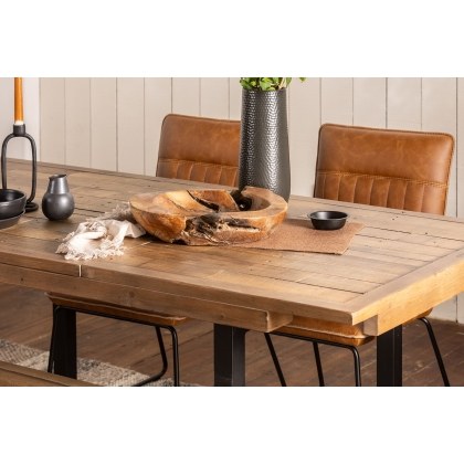Nixon Reclaimed Wood 180cm Extending Dining Table Set & 4 Upholstered Wooden Chairs Nixon Reclaimed Wood 180cm Extending Dining Table Set & 4 Upholstered Wooden Chairs