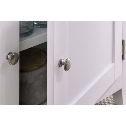 Chester Oak Painted White - Large 3 Door 3 Drawer Sideboard -130cm| F&B All White Chester Oak Painted White - Large 3 Door 3 Drawer Sideboard -130cm| F&B All White