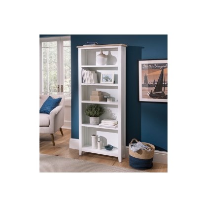 Chester Oak Painted White - Large Bookcase| F&B All White Chester Oak Painted White - Large Bookcase| F&B All White
