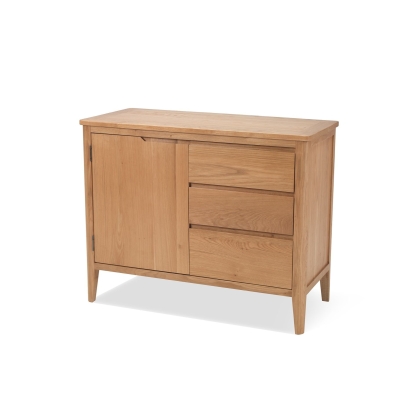 Oak City - Oslo Small Oak 1 Door 3 Draw Sideboard