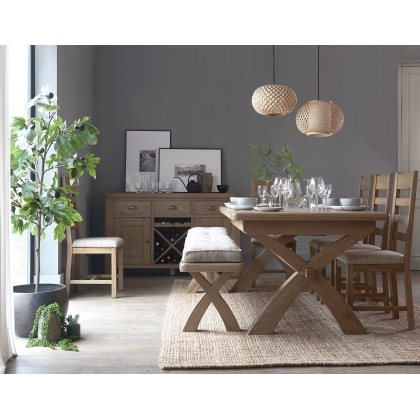 Smoked Oak 2m to 2.5m Extending Dining Table Set