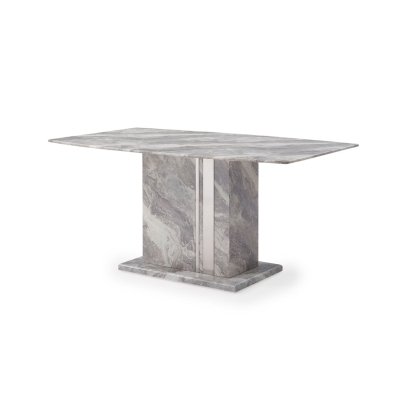 Amara Marble Dining Table Set & 4 Grey PU Dining Chairs Amara Marble Dining Table Set & 4 Grey PU Dining Chairs