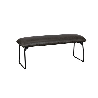 Cooper Leather Low Bench in Grey Cooper Leather Low Bench in Grey