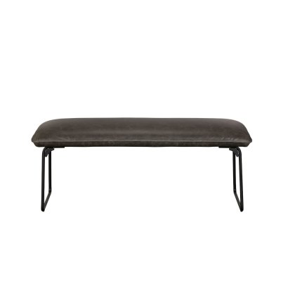 Cooper Leather Low Bench in Grey Cooper Leather Low Bench in Grey