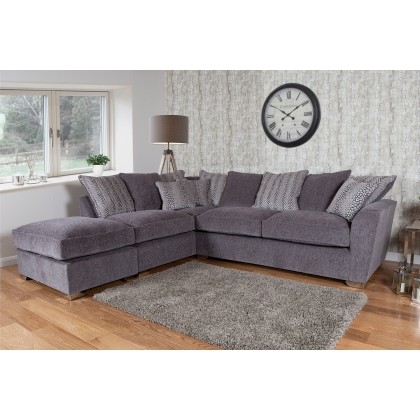 Fantasy L Shape Corner Chaise Sofa With Scatter Back Fantasy L Shape Corner Chaise Sofa With Scatter Back