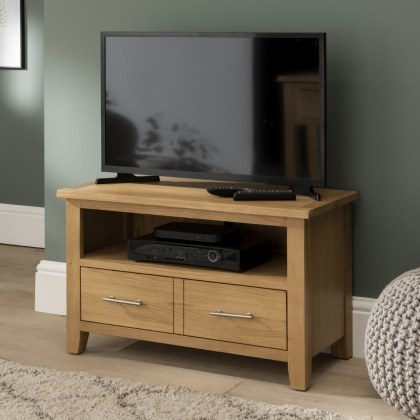 Chester Oak Small 2 Door 2 Drawer Sideboard Chester Oak Small TV Unit 80cm Wide Chester Oak Small 2 Door 2 Drawer Sideboard Chester Oak Small TV Unit 80cm Wide