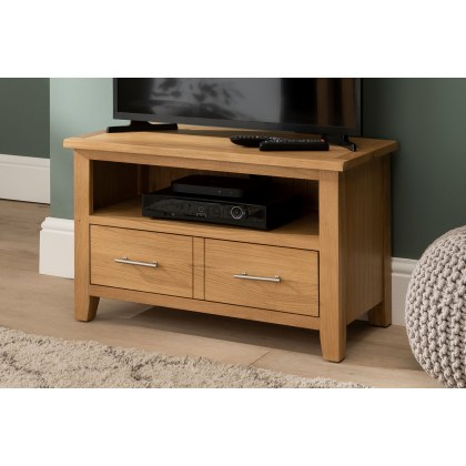 Chester Oak Small TV Unit 80cm Wide Chester Oak Small TV Unit 80cm Wide