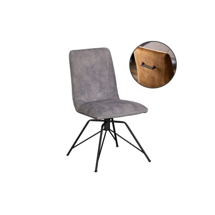 Lola Swivel Velvet Grey Dining Chair (Pair) Lola Swivel Velvet Grey Dining Chair (Pair)
