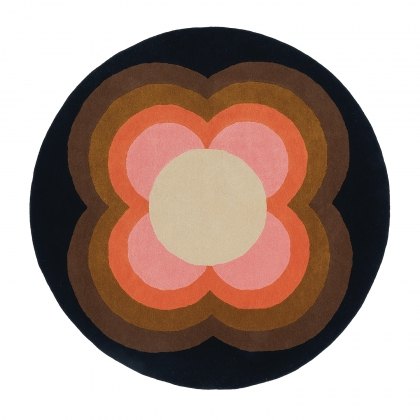 Orla Kiely Round Sunflower Pink Rug Orla Kiely Round Sunflower Pink Rug