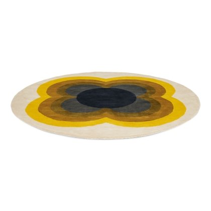 Orla Kiely Round Sunflower Yellow Rug Orla Kiely Round Sunflower Yellow Rug