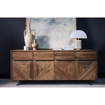 Hudson Solid Oak 4 Door Sideboard Hudson Solid Oak 4 Door Sideboard