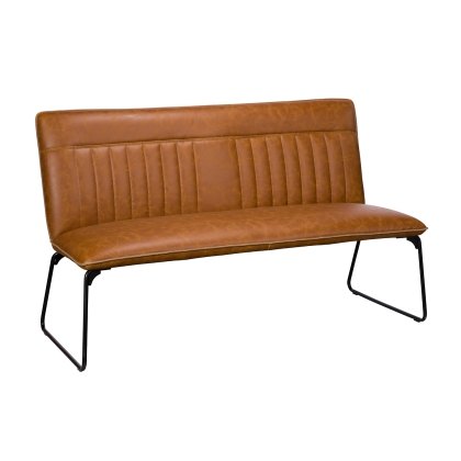 Cooper Low Leather Bench in Tan Cooper Low Leather Bench in Tan