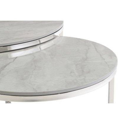 Houston Round Coffee Table Set in Vilas Grey Houston Round Coffee Table Set in Vilas Grey