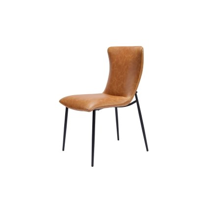 Ella Tan Leather Occasional Dining Chair (Pair) Ella Tan Leather Occasional Dining Chair (Pair)