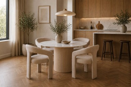 Reed Mango Wood & Marble 120cm Round Dining Table Reed Mango Wood & Marble 120cm Round Dining Table