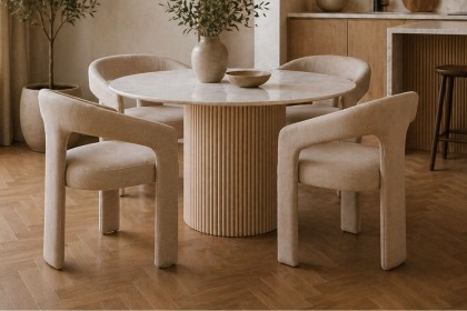 Reed Mango Wood & Marble 120cm Round Dining Table Reed Mango Wood & Marble 120cm Round Dining Table