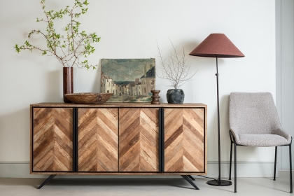Camden Reclaimed Teak Wood Wide Sideboard Camden Reclaimed Teak Wood Wide Sideboard