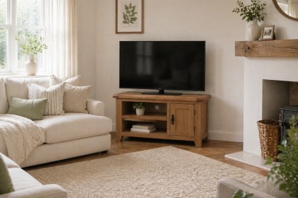 Cotswold Rustic Oak Small TV Stand 91cm Wide Cotswold Rustic Oak Small TV Stand 91cm Wide