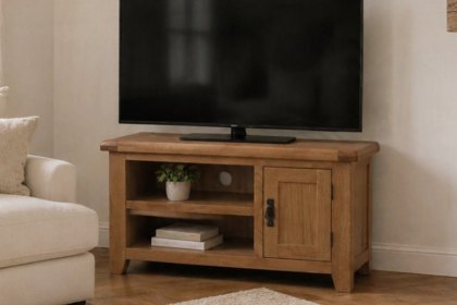 Cotswold Rustic Oak Small TV Stand 91cm Wide Cotswold Rustic Oak Small TV Stand 91cm Wide