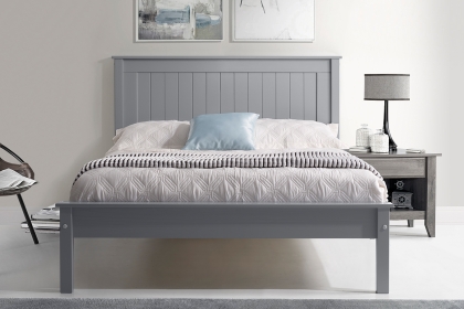 Taurean Low Footend Wood Bed in Grey Taurean Low Footend Wood Bed in Grey