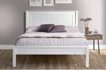 Taurean Low Footend Wood Bed in White Taurean Low Footend Wood Bed in White