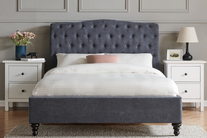 Rosalie Fabric Bed Frame in Dark Grey Rosalie Fabric Bed Frame in Dark Grey