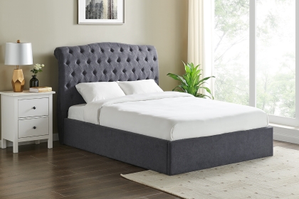 Rosalie Fabric Ottoman Storage Bed Frame in Dark Grey Rosalie Fabric Ottoman Storage Bed Frame in Dark Grey