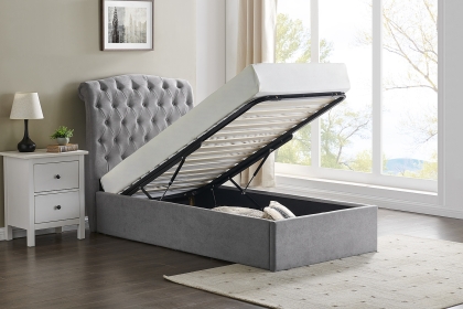 Rosalie Fabric Ottoman Storage Bed Frame in Light Grey Rosalie Fabric Ottoman Storage Bed Frame in Light Grey