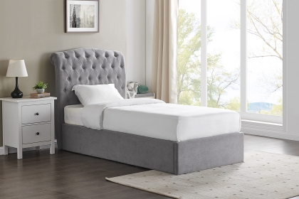 Rosalie Fabric Ottoman Storage Bed Frame in Light Grey Rosalie Fabric Ottoman Storage Bed Frame in Light Grey