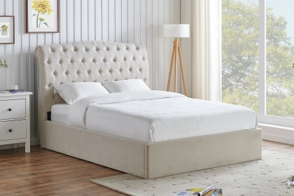 Rosalie Fabric Ottoman Storage Bed Frame in Natural Rosalie Fabric Ottoman Storage Bed Frame in Natural