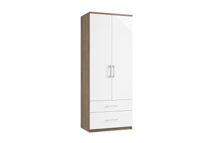 Calgary High-Gloss Double Wardrobe with Drawers Calgary High-Gloss Double Wardrobe with Drawers