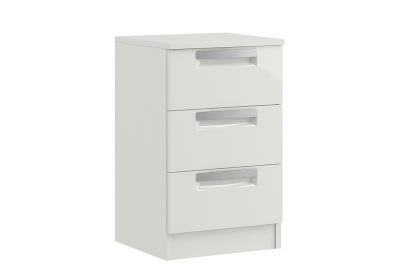 Milly High-Gloss 3 Drawer Bedside Table Milly High-Gloss 3 Drawer Bedside Table