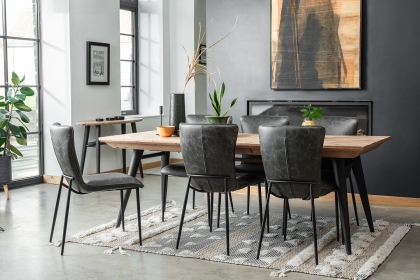 Ella Dark Grey PU Leather Occasional Dining Chair (Pair) Ella Dark Grey PU Leather Occasional Dining Chair (Pair)