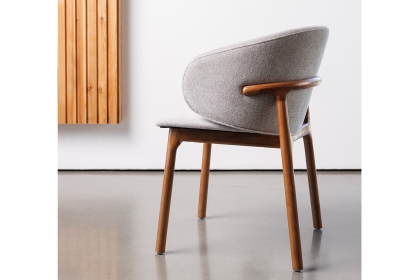 CLEARANCE - Eve Fabric Curved Dining Chair in Light Beige Cotton and Solid Ash Wood Legs (Pair) CLEARANCE - Eve Fabric Curved Dining Chair in Light Beige Cotton and Solid Ash Wood Legs (Pair)