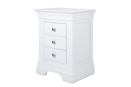 Providence Painted White 3 Drawer Bedside Table Providence Painted White 3 Drawer Bedside Table