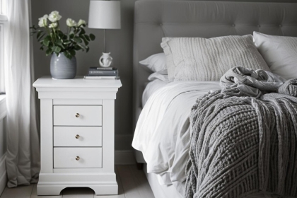 Providence Painted White 3 Drawer Bedside Table Providence Painted White 3 Drawer Bedside Table