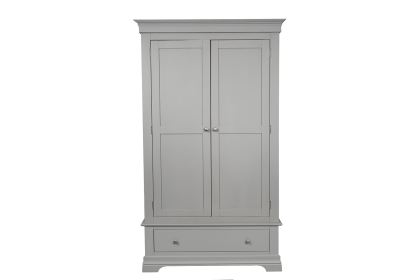 Providence Painted Grey Double Wardrobe with Storage Drawer Providence Painted Grey Double Wardrobe with Storage Drawer