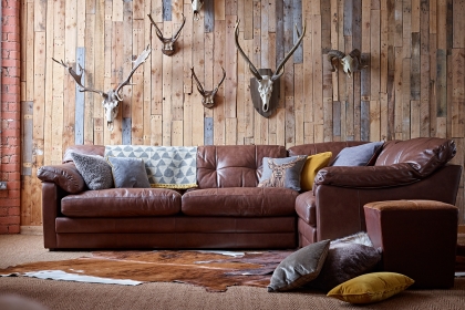 Alexander & James Bailey Leather L-Shape 4 Seater Corner Sofa Alexander & James Bailey Leather L-Shape 4 Seater Corner Sofa