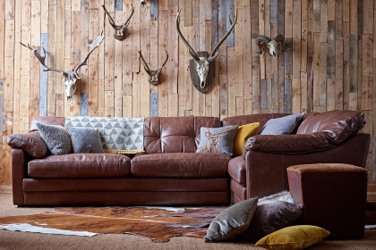 Alexander & James Bailey Leather Large 5 Seater Corner Sofa Alexander & James Bailey Leather Large 5 Seater Corner Sofa