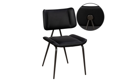 Jack Black Tan PU Leather Dining Chair with Industrial Legs (Pair) Jack Black Tan PU Leather Dining Chair with Industrial Legs (Pair)