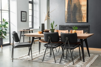 Jack Black Tan PU Leather Dining Chair with Industrial Legs (Pair) Jack Black Tan PU Leather Dining Chair with Industrial Legs (Pair)