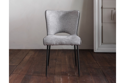Maya Linen Dining Chair in Light Grey (Pair) Maya Linen Dining Chair in Light Grey (Pair)