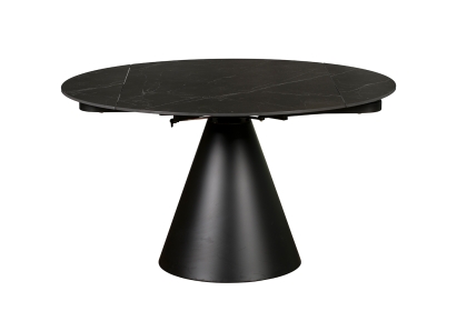 Sintered Stone Rounded 85-135cm Twist Extending Dining Table in Black Sintered Stone Rounded 85-135cm Twist Extending Dining Table in Black