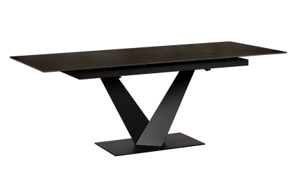 Sintered Stone V-Shape 160-205cm Extending Dining Table in Black Sintered Stone V-Shape 160-205cm Extending Dining Table in Black