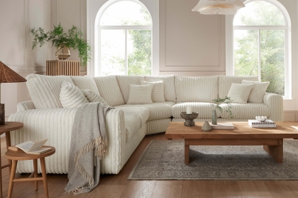 Chunky Cord Cream Large Corner Sofa Group Chunky Cord Cream Large Corner Sofa Group