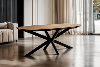 Sadie Industrial 200cm Dining Table in Oak Finish Sadie Industrial 200cm Dining Table in Oak Finish