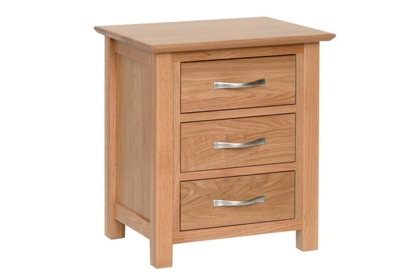 Moda Solid Oak 3 Drawer Bedside Table