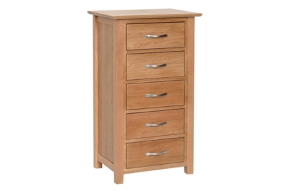 Moda Solid Oak 5 Drawer Wellington Chest of Drawers