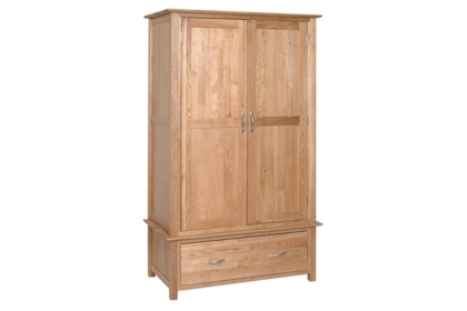 Moda Solid Oak 1 Drawer Wardrobe