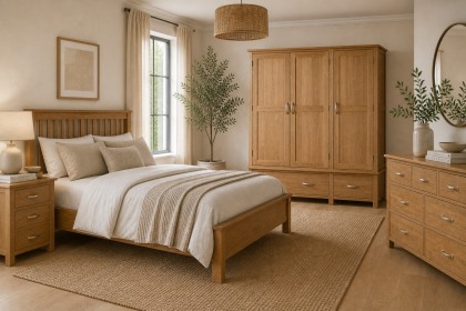 Devon Solid Oak Triple Wardrobe Devon Solid Oak Triple Wardrobe
